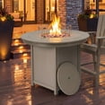 thumbnail image 1 of WestinTrends Helios 47" Modern Outdoor Patio Propane Round Counter Height Fire Pit Table (Rocks Not Included), Weathered Wood, 1 of 14
