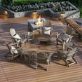 thumbnail image 1 of WestinTrends Highland 12-Piece HDPE Outdoor Patio Furniture Adirondack Chair Conversation Table Set, Weathered Wood, 1 of 15