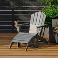 thumbnail image 1 of WestinTrends Highland 2-Piece Outdoor Patio HDPE Adirondack Chair With Ottoman and Cup Holder Set, Gray, 1 of 14