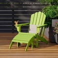 thumbnail image 1 of WestinTrends Highland 2-Piece Outdoor Patio HDPE Adirondack Chair With Ottoman and Cup Holder Set, Lime, 1 of 8