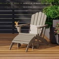 thumbnail image 1 of WestinTrends Highland 2-Piece Outdoor Patio HDPE Adirondack Chair With Ottoman and Cup Holder Set, Weathered Wood, 1 of 14