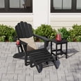 thumbnail image 1 of WestinTrends Highland 3-Piece Adirondack Chair with Cup Holder and Folding Ottoman and Table Set, Black, 1 of 16