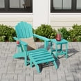 thumbnail image 1 of WestinTrends Highland 3-Piece Adirondack Chair with Cup Holder and Folding Ottoman and Table Set, Turquoise, 1 of 16
