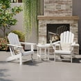 thumbnail image 1 of WestinTrends Highland 3-Piece Outdoor Patio HDPE Adirondack Chair With Cup Holder and Table Set, White, 1 of 16