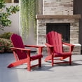 thumbnail image 1 of WestinTrends Highland Outdoor Patio HDPE Adirondack Chairs With Cup Holders (Set of 2), Red, 1 of 9