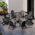thumbnail image 1 of WestinTrends Highland Outdoor Patio HDPE Adirondack Chairs With Cup Holders (Set of 8), Black, 1 of 11