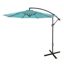 WestinTrends Julia 10 Ft Cantilever Umbrella Outdoor Patio Shade Market Hanging Offset Umbrella with Infinite Tilt and Easy Open Crank Lift, Turquoise