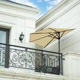 thumbnail image 1 of WestinTrends Lanai 9 Ft Outdoor Patio Half Umbrella, Small Grill Deck Porch Balcony Shade Umbrella with Crank, Beige, 1 of 7