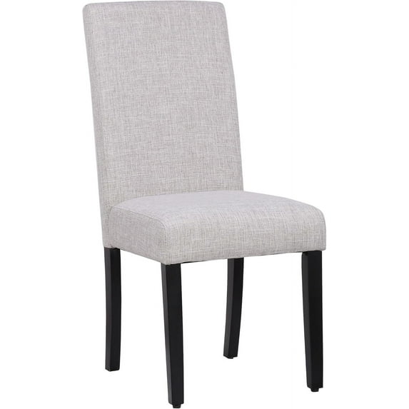 WestinTrends Linox Upholstered Dining Room Chairs, Modern Parsons Chair Linen Fabric Kitchen Dining Table Chairs with Solid Wood Legs, Light Gray