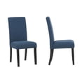 WestinTrends Linox Linen Upholstered Dining Room Chairs, Set of 2 with ...