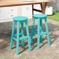 thumbnail image 1 of WestinTrends Malibu 29" HDPE Outdoor Patio Round Bar Stool Set of 2, Turquoise, 1 of 7