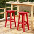 thumbnail image 1 of WestinTrends Malibu 29" HDPE Outdoor Patio Square Bar Stools (Set of 2), Red, 1 of 8