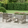 thumbnail image 1 of WestinTrends Malibu 3-Piece HDPE Outdoor Patio Furniture Couch and Coffee Table Set, Weathered Wood, 1 of 13