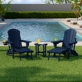 thumbnail image 1 of WestinTrends Malibu 3-Piece Outdoor Folding Adjustable Adirondack Chair with Cup Holder & Hideaway Ottoman and 18" Side Table, Navy Blue, 1 of 16