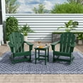 thumbnail image 1 of WestinTrends Malibu 3 Piece Outdoor Rocking Chair Set, All Weather Poly Lumber Porch Patio Adirondack Rocking Chair Set of 2 with Side Table, Dark Green, 1 of 13