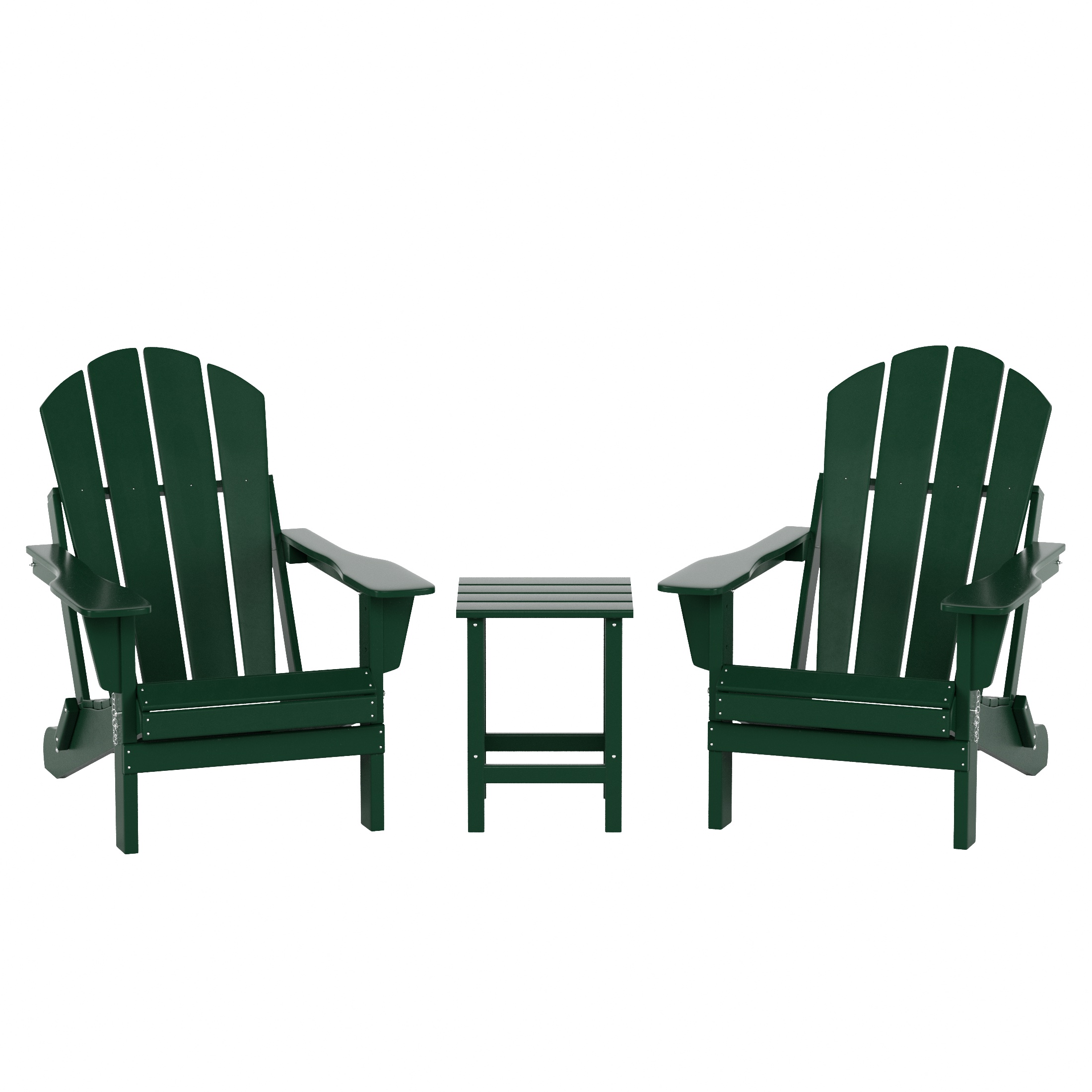WestinTrends Malibu 3Pieces Adirondack Chairs Set with Side Table, All Weather Outdoor Seating