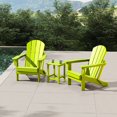 thumbnail image 1 of WestinTrends Malibu 3-Pieces Adirondack Chairs Set with Side Table, All Weather Outdoor Seating Plastic Patio Lawn Chair Folding for Outside Porch Deck Backyard, Lime, 1 of 15