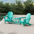 thumbnail image 1 of WestinTrends Malibu 3-Pieces Adirondack Chairs Set with Side Table, All Weather Outdoor Seating Plastic Patio Lawn Chair Folding for Outside Porch Deck Backyard, Turquoise, 1 of 15