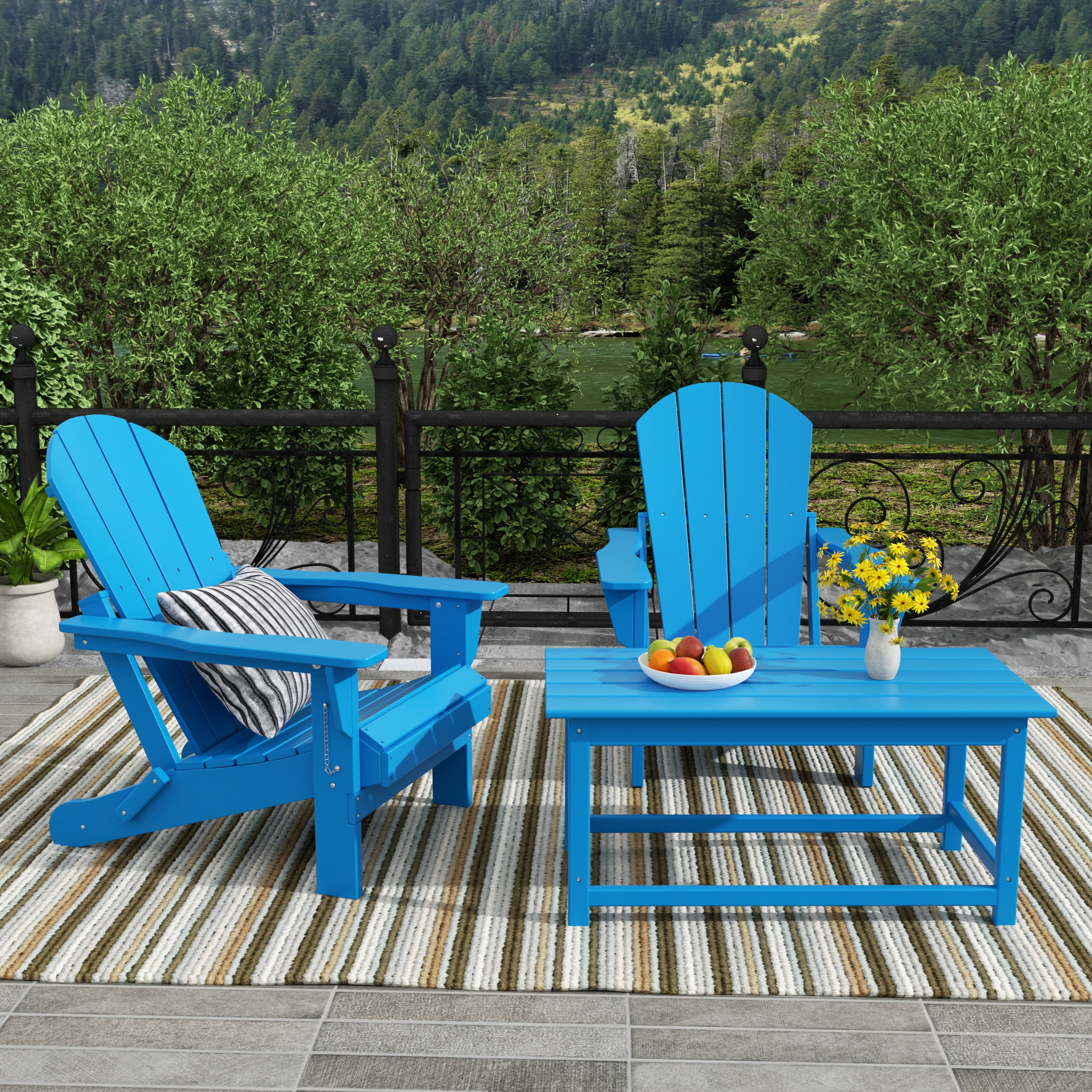plastic adirondack chair set