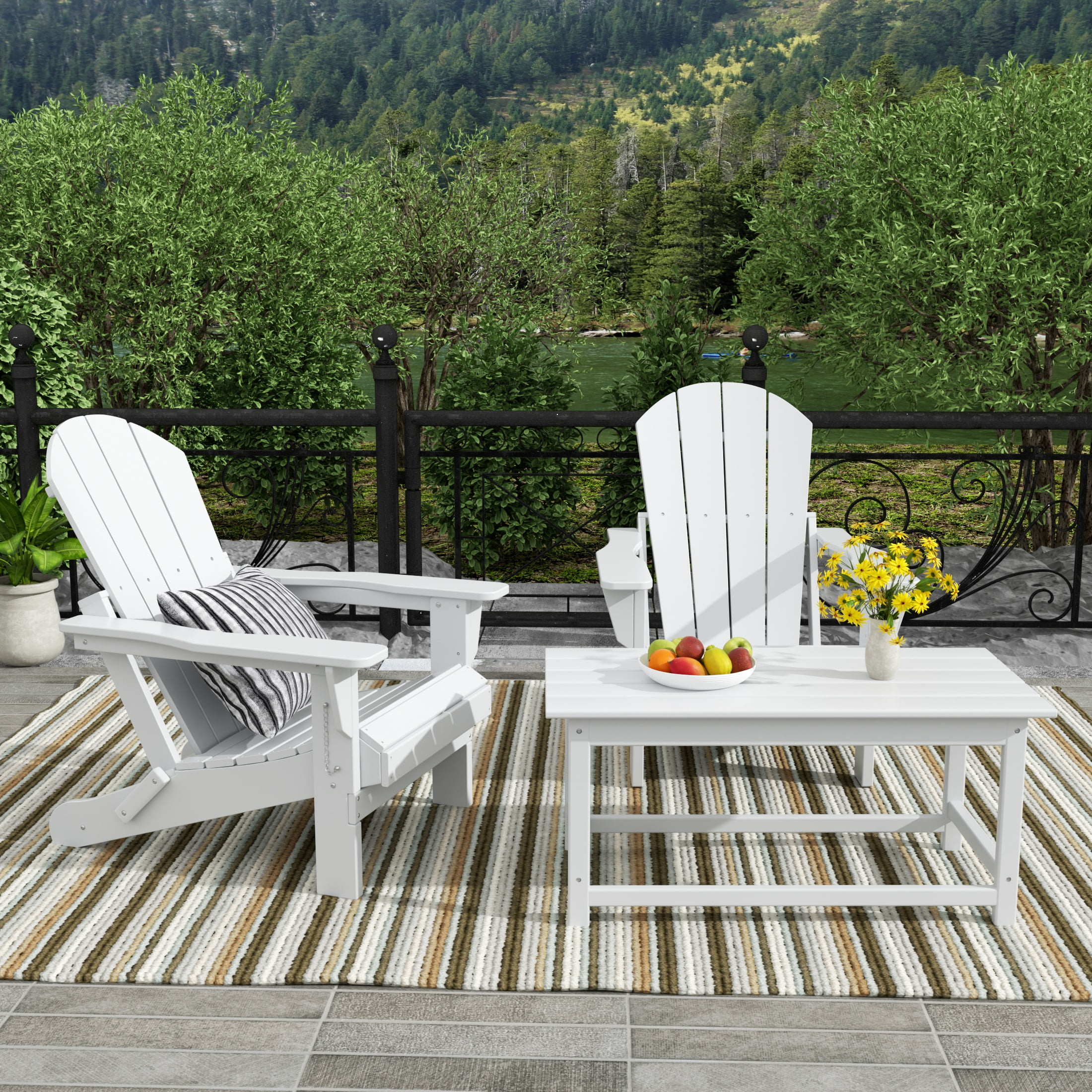 3 piece plastic patio set discount