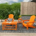 thumbnail image 1 of WestinTrends Malibu 4-Pieces Outdoor Patio Furniture Set, All Weather Outdoor Seating Plastic Adirondack Chair Set of 2 with Coffee Table and Side Table, Orange, 1 of 14