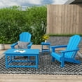 thumbnail image 1 of WestinTrends Malibu 4-Pieces Outdoor Patio Furniture Set, All Weather Outdoor Seating Plastic Adirondack Chair Set of 2 with Coffee Table and Side Table, Pacific Blue, 1 of 14