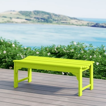 WestinTrends Malibu 46" length backless Outdoor Garden Bench, Lime