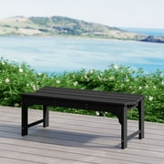 WestinTrends Malibu 46" length backless Outdoor Garden Bench, Black
