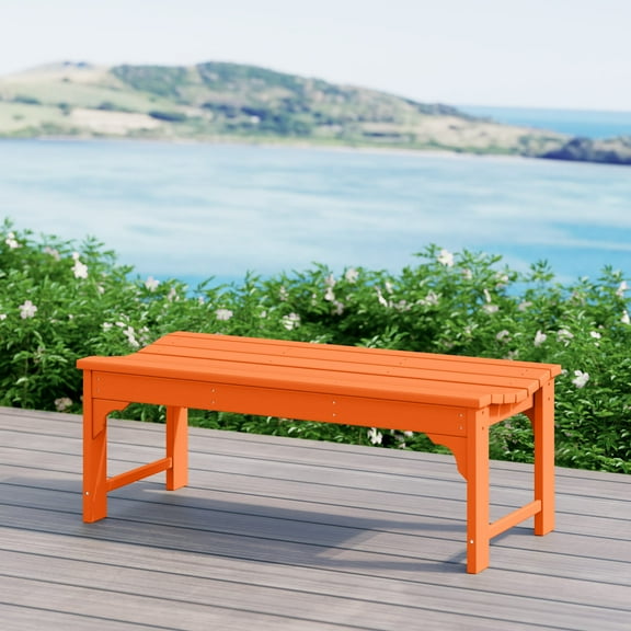 WestinTrends Malibu 46" length backless Outdoor Garden Bench, Orange
