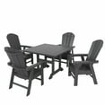 thumbnail image 1 of WestinTrends Malibu 5 Piece Adirondack Outdoor Dining Set, All Weather Poly Lumber Patio Table and Chairs Furniture Set, 43" Trestle Square Dining Table and 4 Adirondack Dining Chair, Gray, 1 of 8