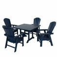 thumbnail image 1 of WestinTrends Malibu 5 Piece Adirondack Outdoor Dining Set, All Weather Poly Lumber Patio Table and Chairs Furniture Set, 43" Trestle Square Dining Table and 4 Adirondack Dining Chair, Navy Blue, 1 of 8