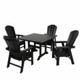 thumbnail image 1 of WestinTrends Malibu 5 Piece Adirondack Outdoor Dining Set, All Weather Poly Lumber Patio Table and Chairs Furniture Set, 43" Trestle Square Dining Table and 4 Adirondack Dining Chair, Black, 1 of 8