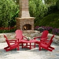 thumbnail image 1 of WestinTrends Malibu 5-Piece HDPE Adirondack Chair Outdoor Patio Conversation Set, Red, 1 of 15