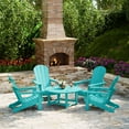 thumbnail image 1 of WestinTrends Malibu 5-Piece HDPE Adirondack Chair Outdoor Patio Conversation Set, Turquoise, 1 of 15