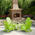 thumbnail image 1 of WestinTrends Malibu 5-Piece HDPE Adirondack Chair Outdoor Patio Square Table Conversation Set, Lime, 1 of 15