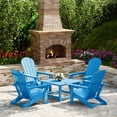 thumbnail image 1 of WestinTrends Malibu 5-Piece HDPE Adirondack Chair Outdoor Patio Square Table Conversation Set, Pacific Blue, 1 of 15