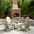 thumbnail image 1 of WestinTrends Malibu 5-Piece HDPE Adirondack Chair Outdoor Patio Square Table Conversation Set, Sand, 1 of 15