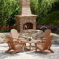 thumbnail image 1 of WestinTrends Malibu 5-Piece HDPE Adirondack Chair Outdoor Patio Square Table Conversation Set, Teak, 1 of 15