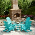 thumbnail image 1 of WestinTrends Malibu 5-Piece HDPE Adirondack Chair Outdoor Patio Square Table Conversation Set, Turquoise, 1 of 15