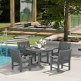 thumbnail image 1 of WestinTrends Malibu 5-Piece HDPE Outdoor Patio Chair and Round Table Dining Set, Gray, 1 of 15