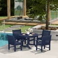 thumbnail image 1 of WestinTrends Malibu 5-Piece HDPE Outdoor Patio Chair and Round Table Dining Set, Navy Blue, 1 of 15