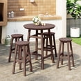 thumbnail image 1 of WestinTrends Malibu 5-Piece HDPE Outdoor Patio Dining Bar Bistro Table Set with Bar Stools, Dark Brown, 1 of 11