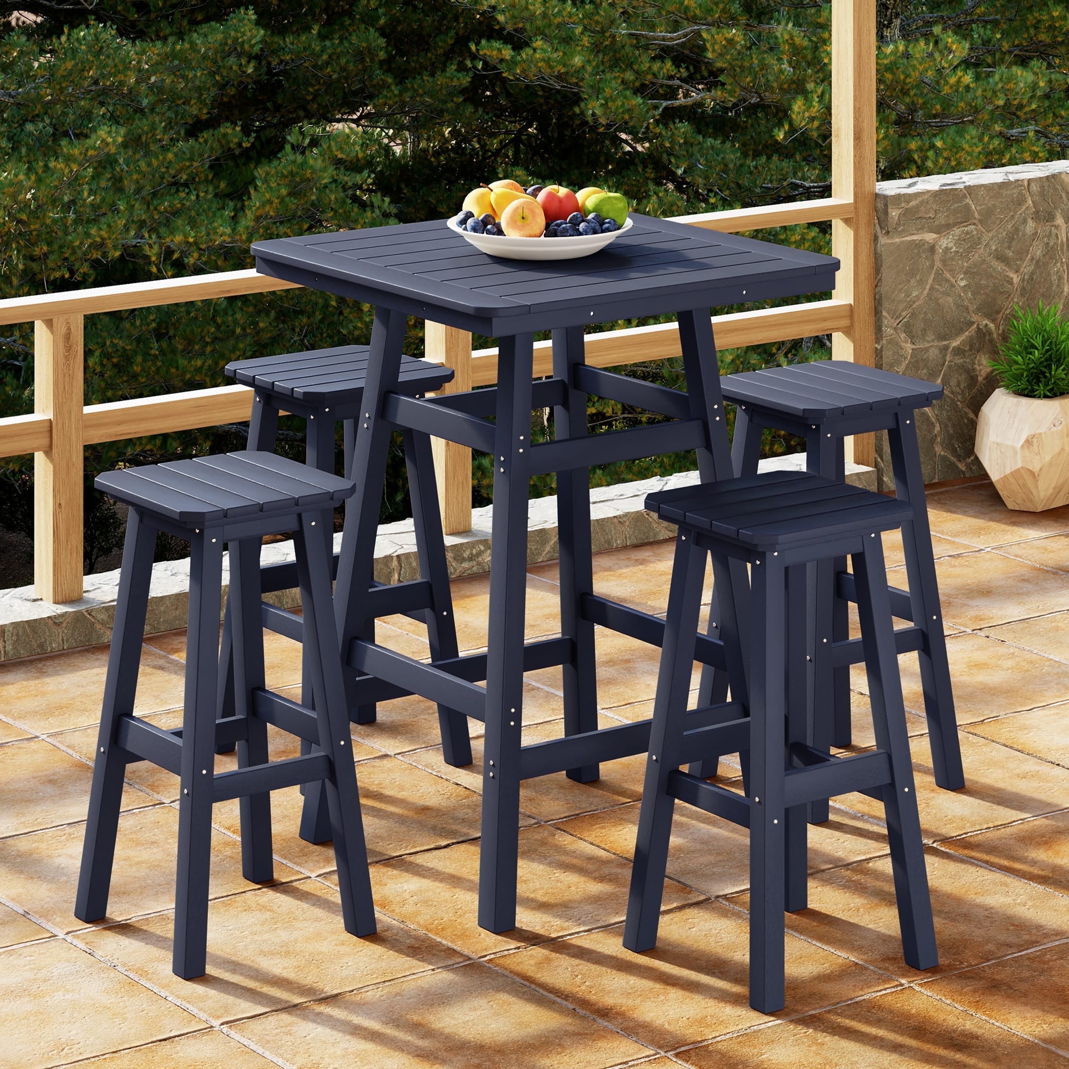 Maison Exclusive - Sedie da Giardino con Tavolo Adirondack in HDPE Blu Acqua | Leroy Merlin