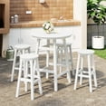 thumbnail image 1 of WestinTrends Malibu 5-Piece HDPE Outdoor Patio Dining Bar Bistro Table Set with Bar Stools, White, 1 of 10