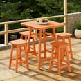 thumbnail image 1 of WestinTrends Malibu 5-Piece HDPE Outdoor Patio Dining Bar Bistro Table Set with Counter High Bar Stool, Orange, 1 of 10