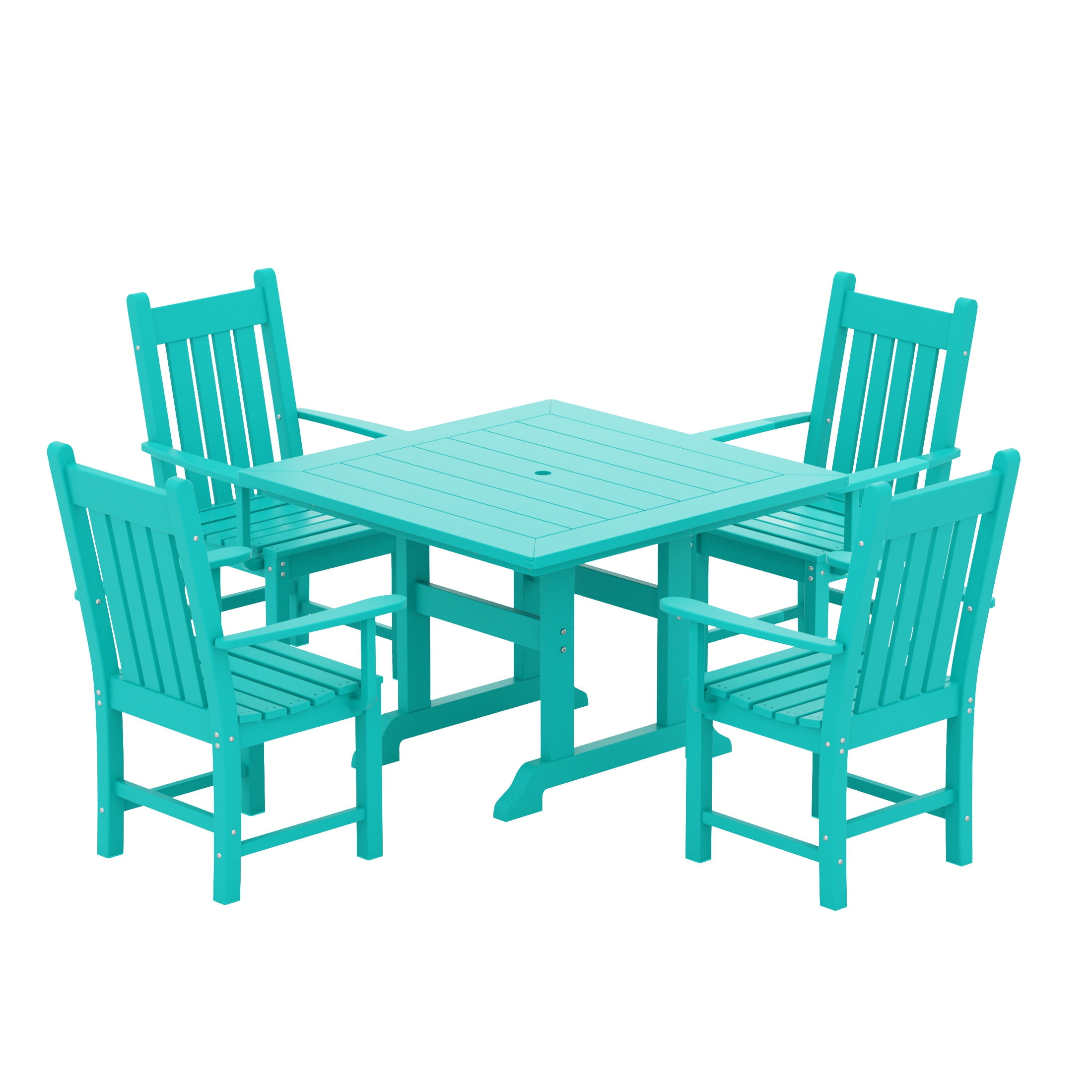 WestinTrends Malibu 5 Piece Outdoor Dining Set, All Weather Poly Lumber ...