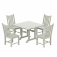 thumbnail image 1 of WestinTrends Malibu 5 Piece Patio Dining Set, All Weather Poly Lumber Outdoor Table and Chairs Furniture Set, 43" Square Dining Table with Umbrella Hole and 4 Dining Chairs, Sand, 1 of 8