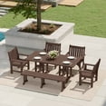 thumbnail image 1 of WestinTrends Malibu 6-Piece HDPE Outdoor Rectangle Dining Patio Table and Chairs Set, Dark Brown, 1 of 15