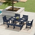 thumbnail image 1 of WestinTrends Malibu 6-Piece HDPE Outdoor Rectangle Dining Patio Table and Chairs Set, Navy Blue, 1 of 15