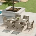 thumbnail image 1 of WestinTrends Malibu 7-Piece HDPE Outdoor Dining Patio Table and Chairs Set, Weathered Wood, 1 of 14